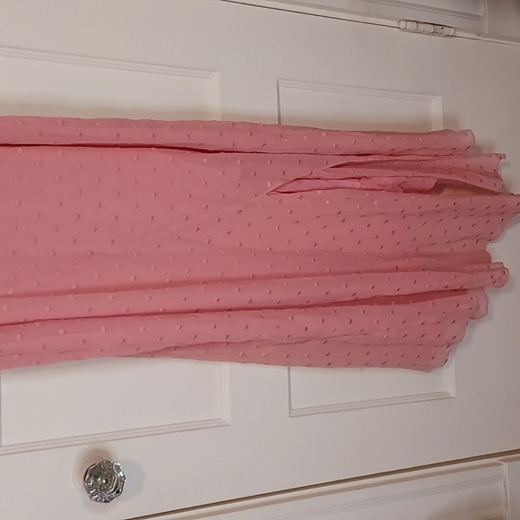 Rebecca Taylor Dot Embroidered Midi Dress in Grapefuit - Picture 7 of 12